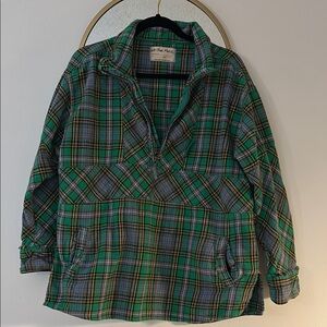 Free people oversized  Green flannel jacket